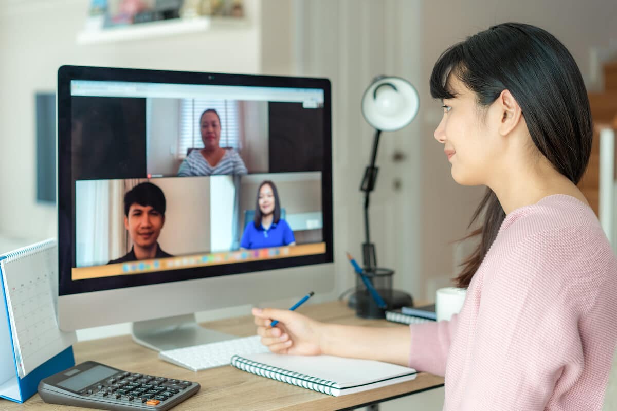 Sourcing agent: person in a video conference call