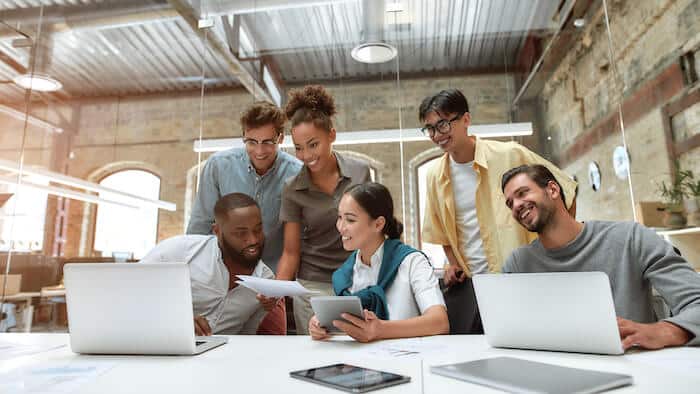 How to create a product to sell: employees discussing a new product
