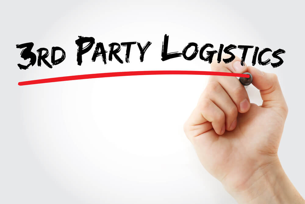 Someone writing 3rd party logistics on a whiteboard.